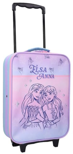 mybagstory - Kinderkoffer Eiskönigin 2 Frozen II | Trolley mit Rollen für Mädchen, Maße: 49 x 31 x 14 cm, Kabinengepäck, ideal für Reisen, Urlaub und Schule, Design Elsa & .