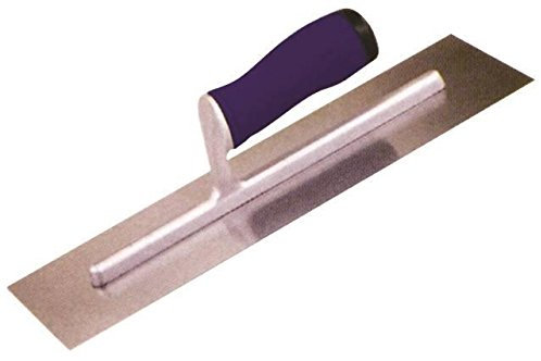 Edward Tools Truelle de finition pour ciment et béton 30,5 x 10,2 cm – Acier au carbone trempé – Montage en alliage léger – Poignée ergonomique en caoutchouc souple pour moins de fatigue