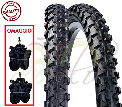 2 cuartos + 2 neumáticos negros para Mountain Bike 20 x 1.90 (47 – 406) MTB Mountain Bike bici bicicleta