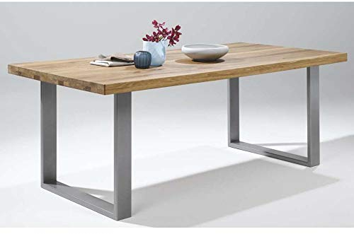 Esstisch 180x100cm Eiche naturbelassen massiv geölt Metallfüße NEU/OVP