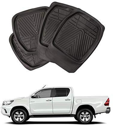 Xtremeauto Hilux Deep Tray Rubber Floor Foot Mats Heavy Duty Mud Mats Set of 4