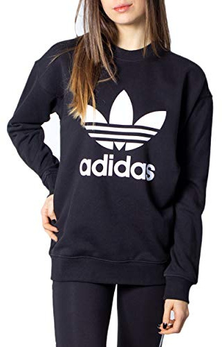 adidas Damen Trf Crew Pullover Sweater, Schwarz-weiss, 32 EU