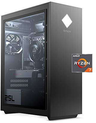 OMEN 25L Gaming Desktop PC, AMD Radeon RX 5700, AMD Ryzen 7 3700X, HyperX 16 GB DDR4 RAM, Disco Duro SATA de 1 TB y SSD PCIe NVMe de 512 GB, Windows 10 Home, VR Ready, iluminación RGB (Modelo