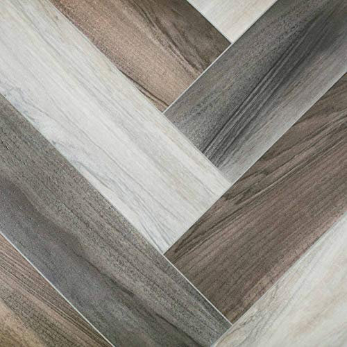 Parquet Wood Style Flash Vinyl Flooring 2.3mm Realistic Foam Backed Lino Slip Resistant (Light Modern Parquet, 5m x 4m)