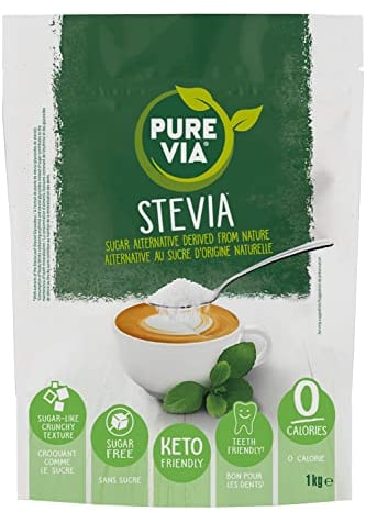 Pure Via Stevia Süßstoff 1kg | Zuckerfrei, Keto-Freundliche & Null Kalorien Zuckerersatz