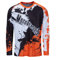 Radfahren Jersey Herren Mountainbike Motocross Langarm MTB T-Shirt Downhill Tops Sportrennen Reiten Bluse Fahrrad Shirt orange weiß XXL