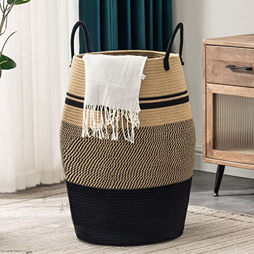 Large Laundry Basket Hamper Woven Blanket Basket Clothes Hamper
