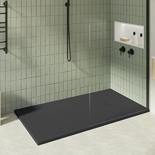 KOES - Plato de Ducha de Resina Modelo OBI – 70x180 – Negro RAL 9005