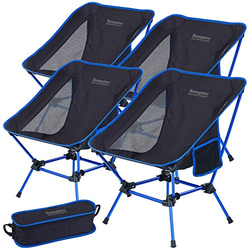 Semptec Urban Survival Technology Gartenstuhl: 4er-Set klappbarer Campingstuhl, 2 Sitzhöhen, extra-leicht, bis 120 kg (Camping Klappstuhl, Campingstuhl faltbar)