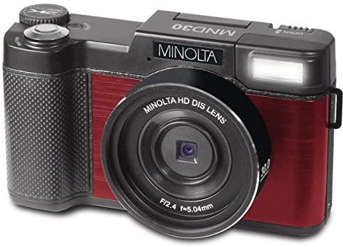 Minolta MND30 30 MP / 2,7K Ultra HD Appareil Photo numérique (Rouge)