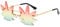 YAMEIZE Vintage Maple Leaf Shape Sonnenbrille - Irregular Funny Metall Rahmen Brille für Damen Heren UV400 Schutz Schatten Party Funky