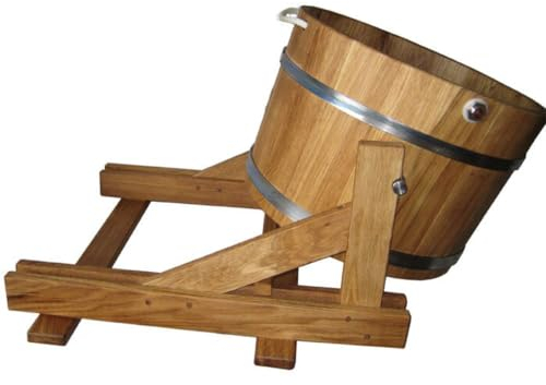 Sauna Schwalldusche Eiche 35 L Schwalleimer mit Schlauchanschluss