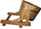 Sauna Schwalldusche Eiche 35 L Schwalleimer mit Schlauchanschluss