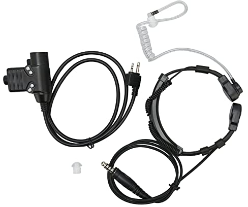 Kehlkopfmikrofon Walkie Talkies Ohrhörer mit U94 PTT, Freisprech-Push-to-Talk Akustikrohr-Ohrhörer-Headset für Alan für Midland Radio für Nautico für GXT-Serie