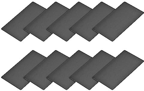 METALLIXITY En Blanco Metal Tarjeta (80mm x 40mm x 0,5mm) 10uds, Anodizado Aluminio Identificación Placa - para Hogar Interior Bricolaje Señalización Grabado, Negro