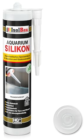 Isolbau Aquarium Silicone 1 x 300 ml Transparent – Silicone spécial élastique permanent pour aquariums et construction en verre – Pour l'intérieur et l'extérieur – Cartouche