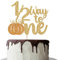 Kürbis Half Way to One Cake Topper, Half Birthday Cake Decor, Happy 6 Months, Little Pumpkin Baby Shower Birthday Party Decorations Gold Glitter