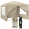 COBIZI Pavillon 3x3 Wasserdicht Faltpavillon mit 4 Seitenteilen Freiluft Faltpavillon Stabile UV-Schutz 50+ Pop Up Gartenpavillon Partyzelt für Freien, Garten, Party, Hochzeit, Markt (3x3m Khaki)