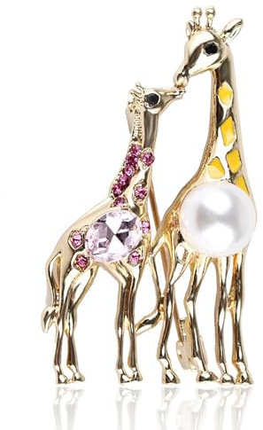 Broche Femme Vetement Decollete Broche Girafe En Strass Perle De Verre Animal Corsage Goutte Huile Accessoires Broche