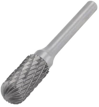 ChgImposs Fraise rotative en carbure de tungstène à double coupe en carbure de tungstène pour le travail du métal en acier/polissage/gravure avec tige de 6,35 mm, bec sphérique de coupe en forme de