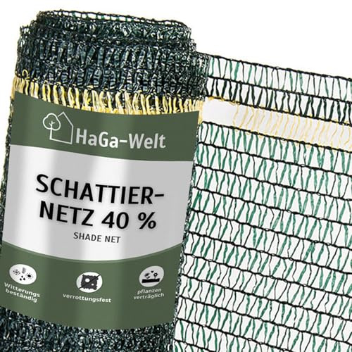 HaGa Schattiernetz 1m Breite mit 40% Schattierwirkung – Hitzeschutz & Sonnenschutz für Pflanzen – Balkon Sichtschutz & Terrassen Sonnensegel – Wetterfest & Temperaturbeständig (Meterware)