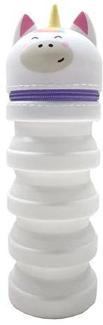 Puckator Ausziehbares Federmäppchen aus Silikon – Einhorn – süße Tiere, Weiß, ausziehbar