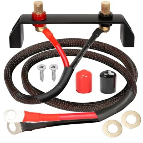Battery Jump Post Kit,Waterproof Remote Battery Jumper Terminals with Cable&Mounting Bracket,Heavy Duty Battery Charging Posts for UTV ATV Trucks RV Trailer,Fit for Can Am X3 Polaris RZR 2 or 4 Seats