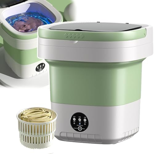 WhAeoy Lavadora Portátil De 12 litros, Mini Lavadora, Purificación Bacteriana con Luz Azul + Plegado A Presión + Elución + Diseño De Reducción De Ruido,A