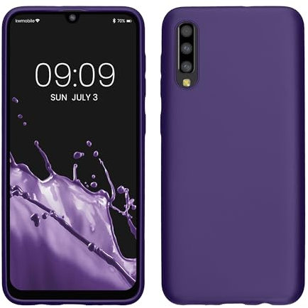kwmobile Case kompatibel mit Samsung Galaxy A50 Hülle - Schutzhülle aus Silikon metallisch schimmernd - Handyhülle Metallic Blauviolett