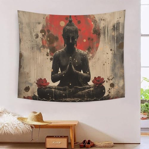 DCABEIOOE Buddha Statue Wandteppiche Bettwäsche Tapisserie Wandtuch 150cmx200cm
