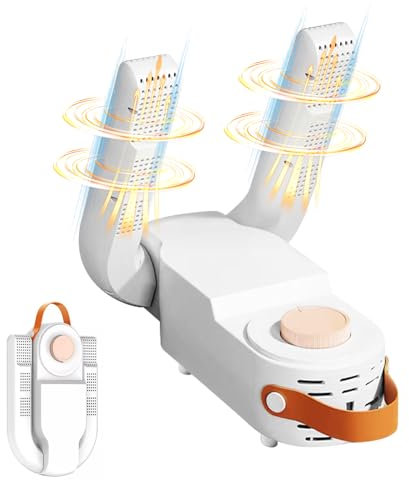 Schuhtrockner Elektrisch, Faltbarer 2-Röhren-Schuhtrockner mit Timer, Schuhwärmer Schuhheizung mit Zeitschaltuhr und UV-Licht, Fußwärmer Stiefeltrockner für Schuhe Hüte Socken