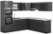 Vicco Eckküche R-Line, Anthrazit Hochglanz/Anthrazit, 237 x 247 cm, AP Marmor