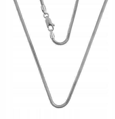 Ulex Premium 925 Sterling Silber Schlangenkette 2 mm - 45 cm, rhodiniert, hochwertige 925 Silberkette für Damen, elegantes Design, perfekt für den täglichen Gebrauch oder besondere Anlässe, glänzend