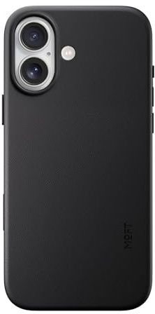 MOFT für iPhone 17 Hülle, MOVAS Vegane Ledertasche Magnetische Hülle, Weicher Anschlag, Farberhaltung, Fleckenresistent, Leicht zu Reinigen, Tiefschwarz