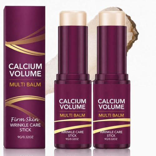 Cemenrete Calcium Multi Balm, Under Eye Brightener Anti-Aging & Firming Korean Skincare Stick, Calcium Volume multi Balm, Koreanischer Kollagen-Feuchtigkeitsstift, für Augen, Hals, Gesicht (2PCS)