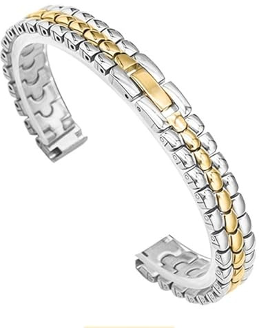 XLXKGPGKMK Ersatzarmbänder aus Edelstahl for Damen und Herren(Silver and Gold,16mm)