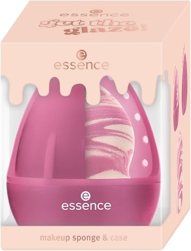 essence get the glaze! makeup sponge & case, Make-up Schwämmchen, Nr. 01, Mehrfarbig, vegan, Nanopartikel frei, 1er Pack (1pair)