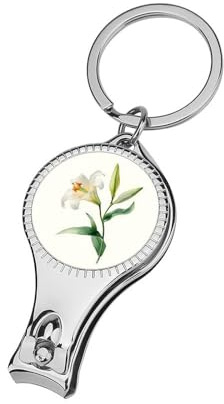 Tagliaunghie professionale con fiore di giglio bianco su stelo curvo verde per donne e uomini