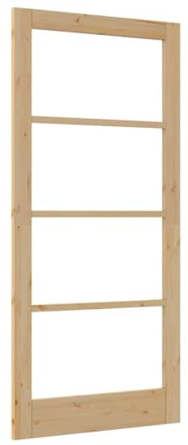 Mhdvray Innentür ORKDAL, Zimmertür aus massivem Kiefernholz mit Glaseinsatz, 93 x 202 cm, moderne Holztür für Schlafzimmer & Wohnzimmer, naturfarben Braun