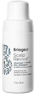 Briogeo Scalp Revival Charcoal + Biotin Dry Shampoo | Dry Shampoo to Absorb Oil | Non-Aerosol | Vegan, Phalate & Paraben-Free | 50G