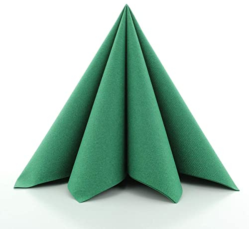 Sovie HORECA Servietten in Dunkelgrün aus Linclass Airlaid, stoffähnliche Einwegservietten ideal für Hochzeit & Partys, 40 x 40 cm, 50 stück