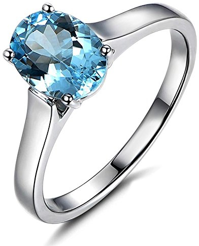 kardy Einzigartig Versprechen Hochzeit natürlich Meer Blau Edelstein Aquamarin Verlobungsringe Hochzeit für Frauen Ring