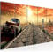Runa Art Wandbild XXL Auto Route 66 Wohnzimmer 200 x 80 cm Orange Beige 5 Teilig - Made in Germany - 600355a
