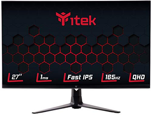 Itek Monitor GGF - 27 Pollici, Piatto, Risoluzione WQHD 2560x1440, Pannello Fast IPS da 165Hz, Schermo 16:9, Risposta 1ms OD, Collegamenti HDMI e 2xDP, USB, Altoparlanti, HDR, Adaptive Sync