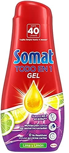 Somat Lavavajilla Líquido,Todo en 1, Lima y Limón, 720ml