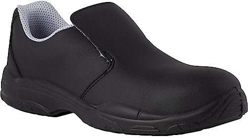 REPOSA Nurse - Scarpe da Lavoro Uomo e Donna con Puntale di Sicurezza in Composito, Scarpe Sanitarie Donna Uomo Chiuse Senza Lacci, Scarpe Sanitarie e Cucina Comode Antiscivolo Antishock Antistatiche