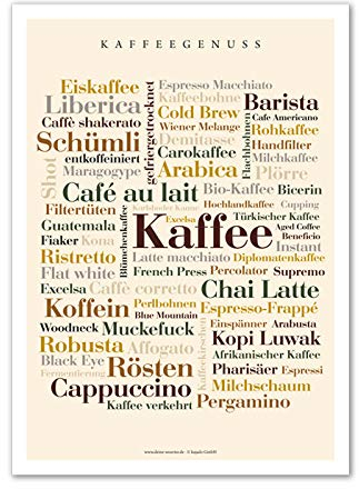 Poster Kaffee Wörter (50x70 cm)