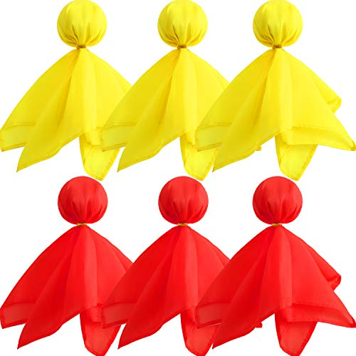 Gejoy 6 Stück Fußball Elffahne Werffahne Sportfan-Set Elffahne Partyzubehör, Yellow and Red
