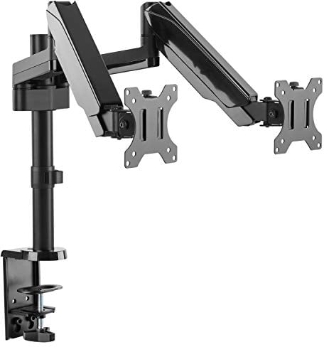 RICOO Monitor Halterung 2 Monitore TS3911 Bildschirmhalterung Arme Dual Monitor Arm mit Gasdruckfeder für 17-32 Zoll Monitorhalter höhenverstellbar Bildschirm Halter VESA 75x75 100x100