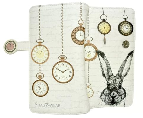 Shagwear Taschenuhr mit Reißverschluss, Hasenmotiv, cremefarben